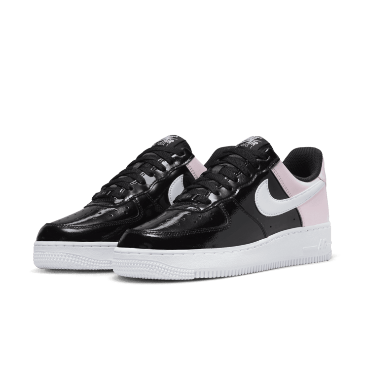 Nike Air Force 1 Low Patent Black Pink (W) Angle 2