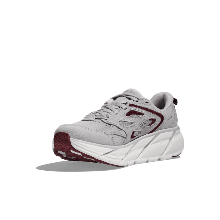 Hoka One One Clifton L Embroidery Lunar Rock Cabernet Angle 1