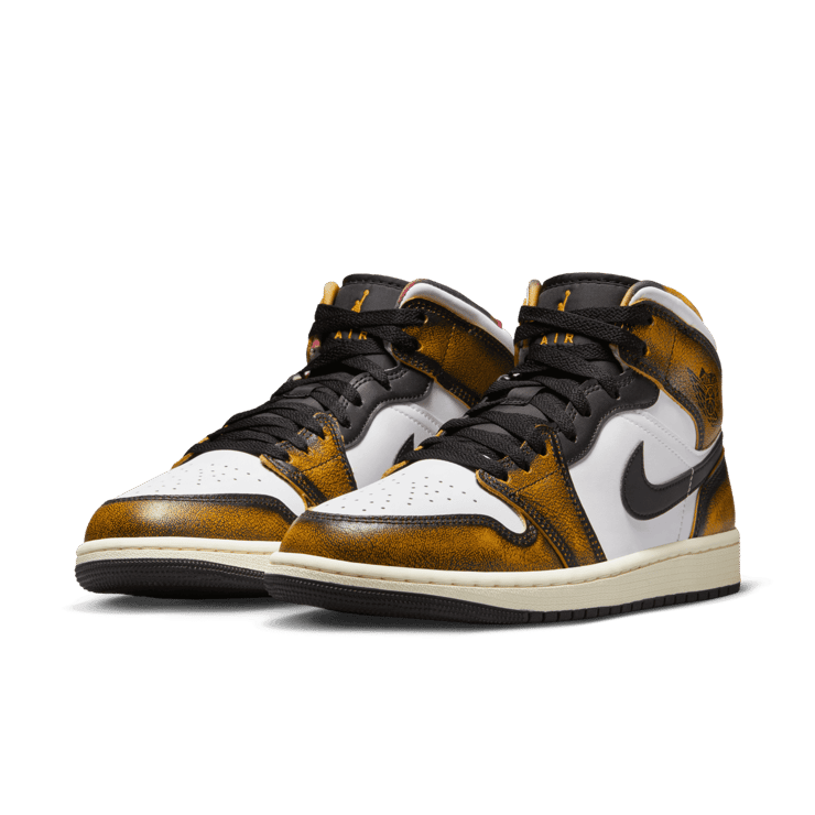 Air Jordan 1 Mid SE Wear Away Black Taxi Angle 2