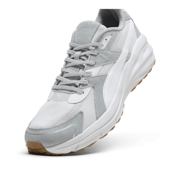 PUMA Hypnotic LS Sneakers in Feather Grey/White/Cool Mid Grey Angle 2