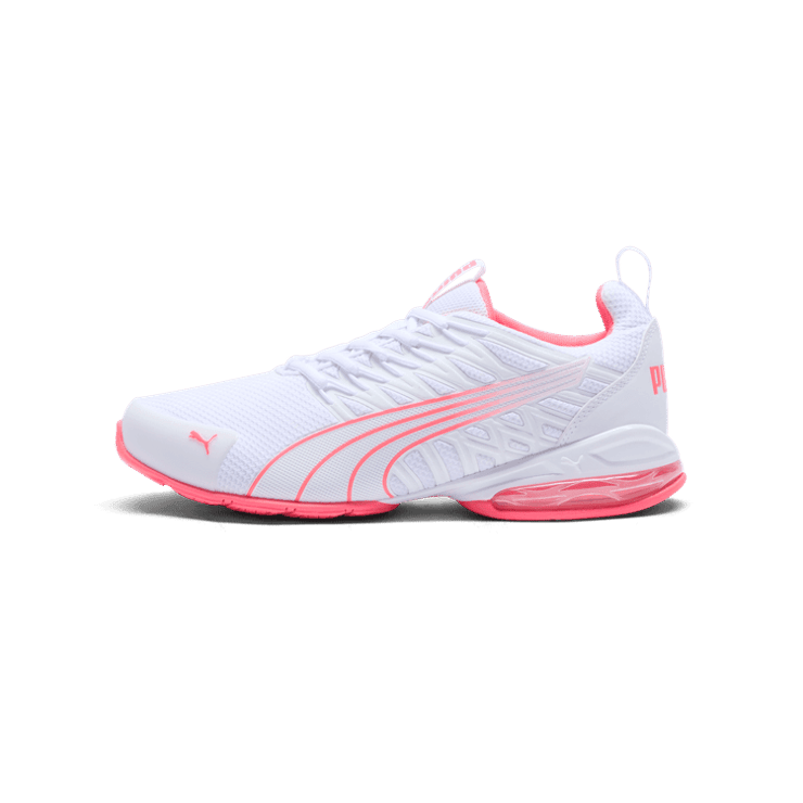 PUMA Voltaic Evo Wide in White/Sunset Glow Angle 1