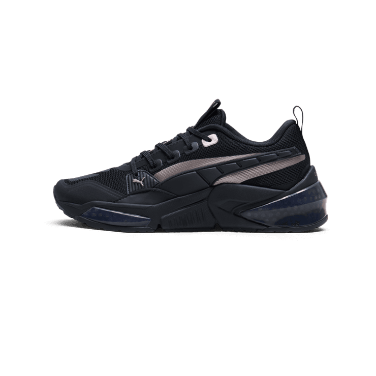 PUMA LQDCELL Optic Evo Sneakers in Black/Rose Gold Angle 1