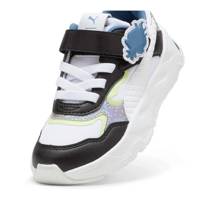 PUMA x TROLLS Trinity Sneakers in White/Black/Cool Cucumber (PS) Angle 2