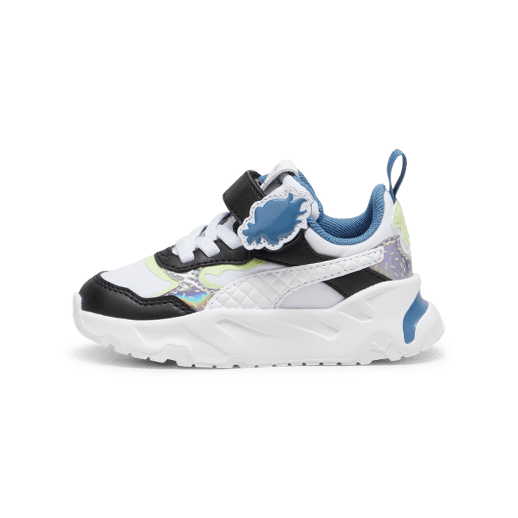 PUMA x TROLLS Trinity s' Sneakers in White/Black/Cool Cucumber (TD) Angle 1