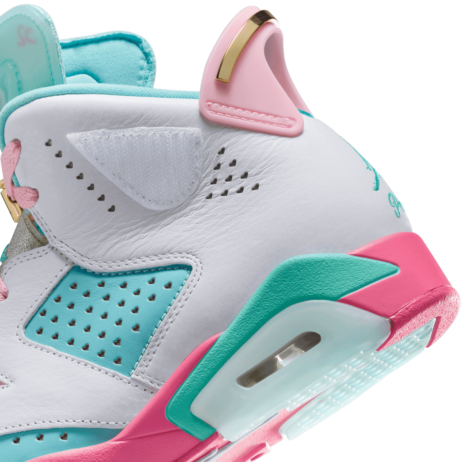 jordan 13 white soar green pink shirt