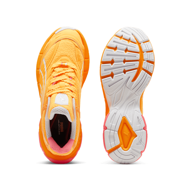 PUMA Scuderia Ferrari Neon Energy Velophasis Sneakers in Sun Stream Angle 0