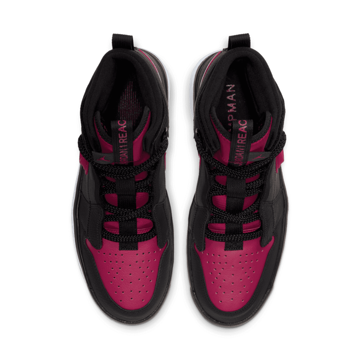 Jordan 1 High React Black Noble Red Angle 1