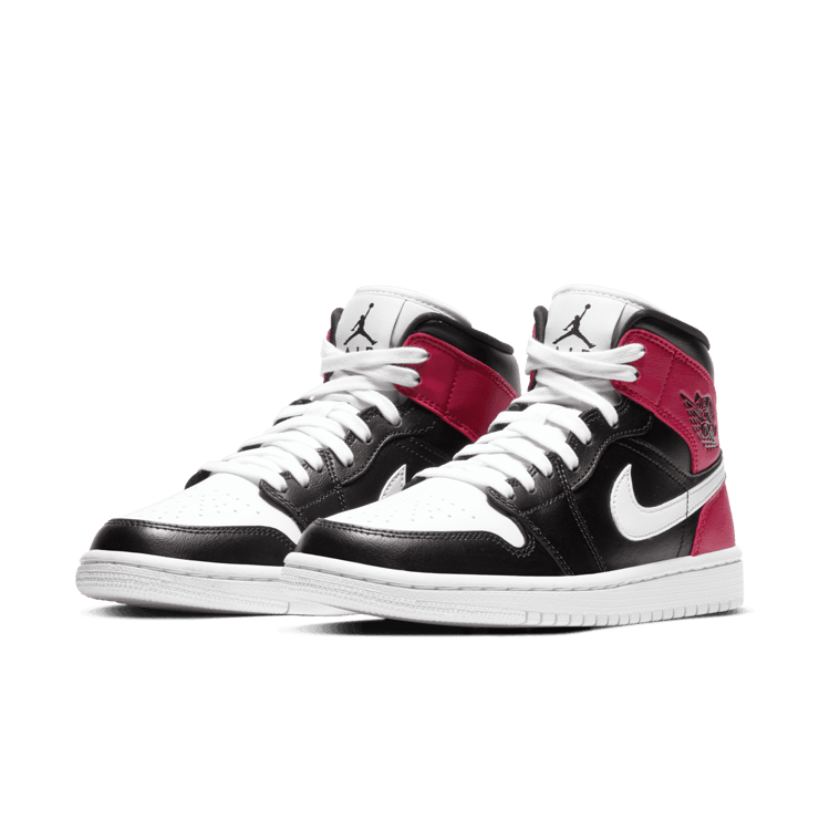 Jordan 1 Mid Black Noble Red (W) Angle 2