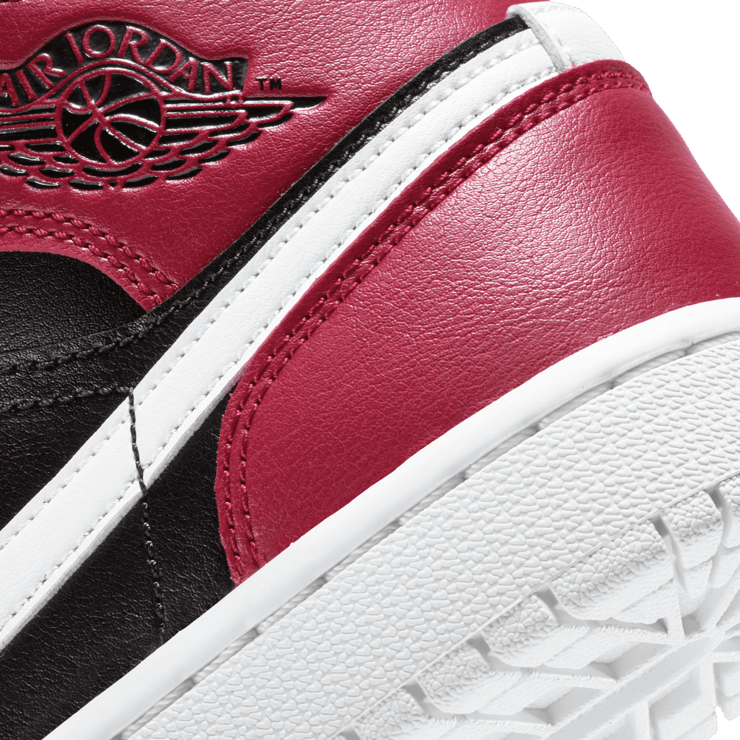 Jordan 1 Mid Black Noble Red (W) Angle 5