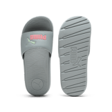 PUMA Cool Cat 2.0 Slides in Cool Mid Grey/Passionfruit/Fresh Mint Angle 1