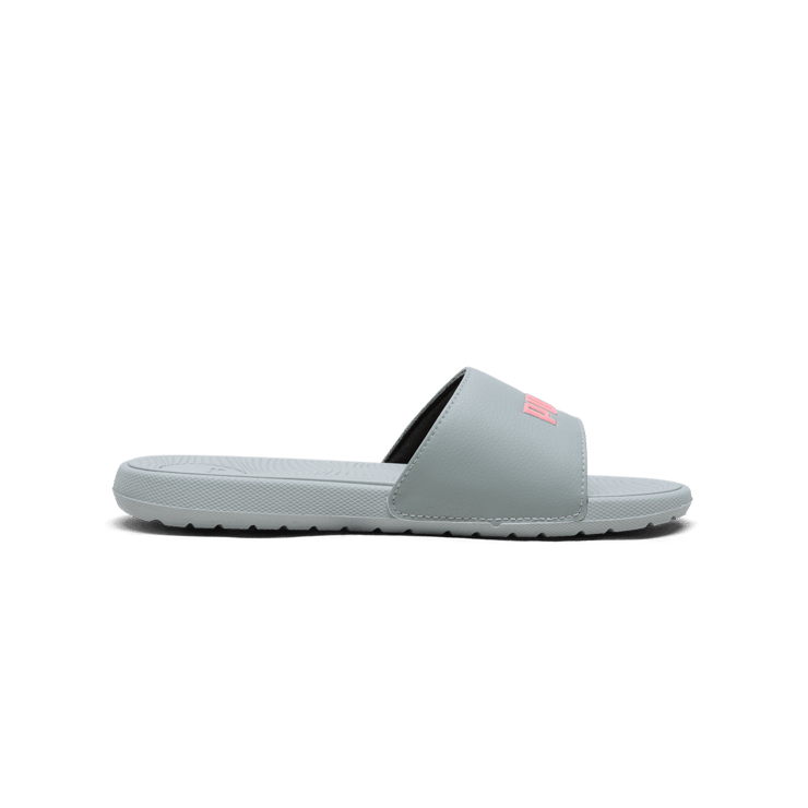 PUMA Cool Cat 2.0 Slides in Cool Mid Grey/Passionfruit/Fresh Mint Angle 2
