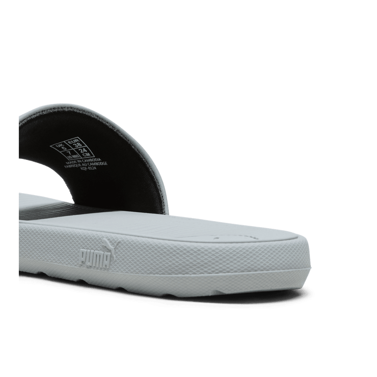 PUMA Cool Cat 2.0 Slides in Cool Mid Grey/Passionfruit/Fresh Mint Angle 4