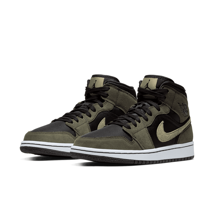 Jordan 1 Mid Military Olive (W) Angle 2