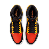 Jordan 1 Mid Black Amarillo Orange Angle 1