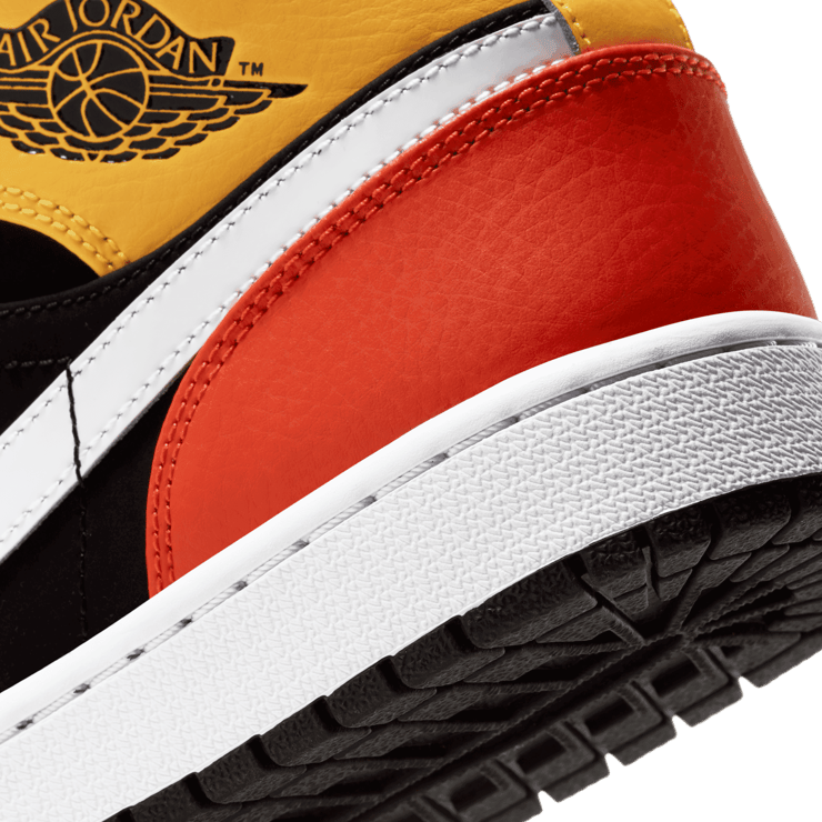 Jordan 1 Mid Black Amarillo Orange Angle 5