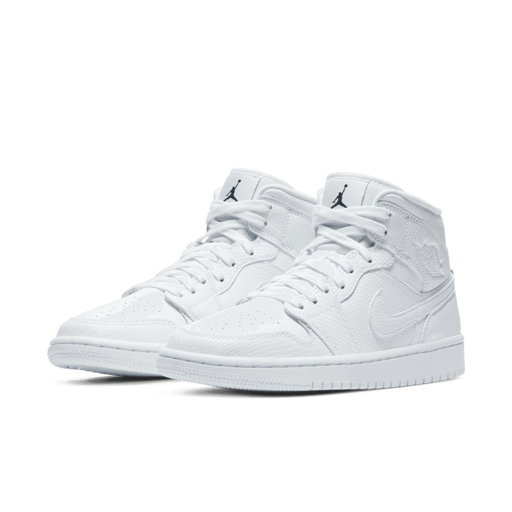 Jordan 1 Mid White Snakeskin (W) Angle 2