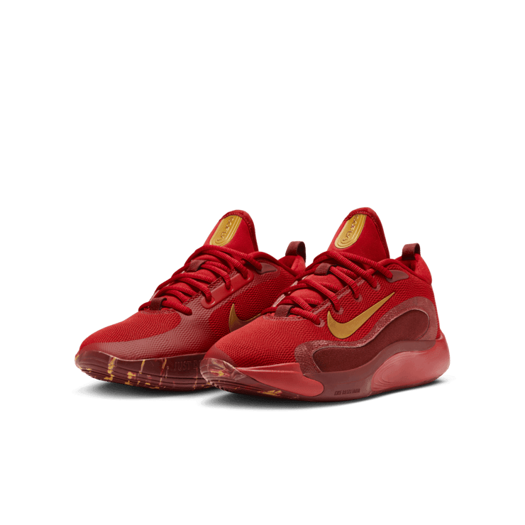 Nike IsoFly 'Gym Red Metallic Gold' (GS) Angle 2