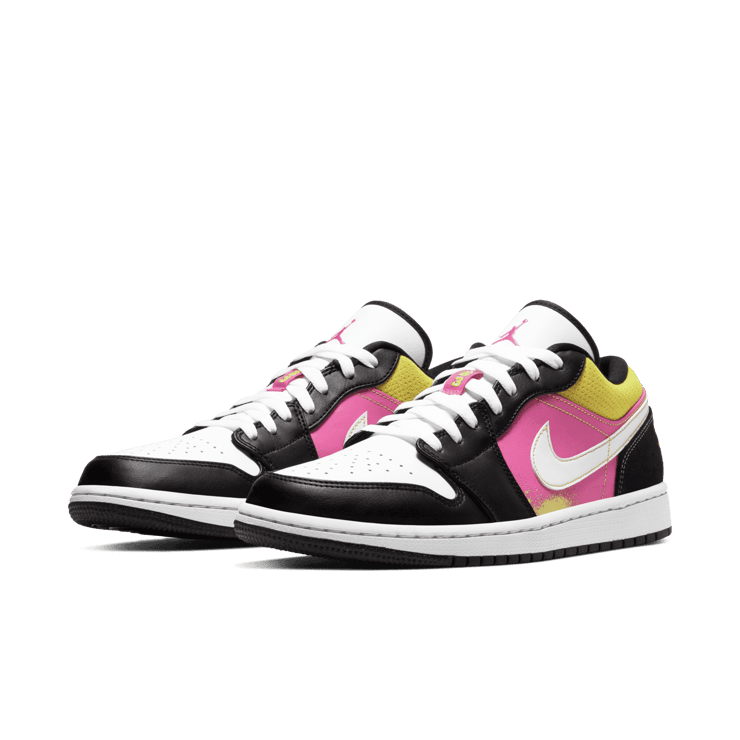 Jordan 1 Low Black Active Fuchsia Cyber Angle 2