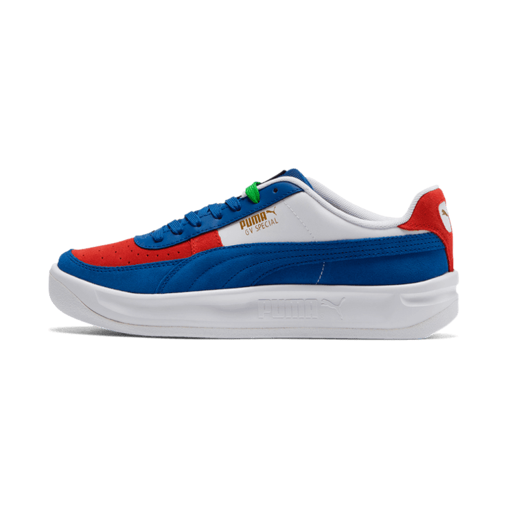 PUMA GV Special + Primary Sneakers in Galaxy Blue/White/High Risk Red Angle 1