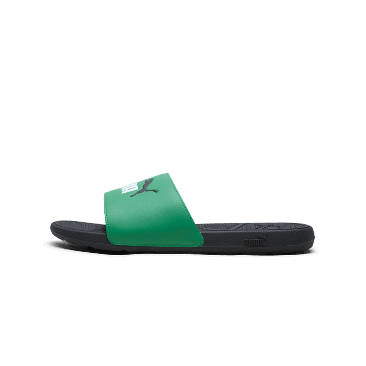 PUMA Cool Cat 2.0 Sandals in Cool Mid Grey/Lime Sheen/Black (GS) Angle 1