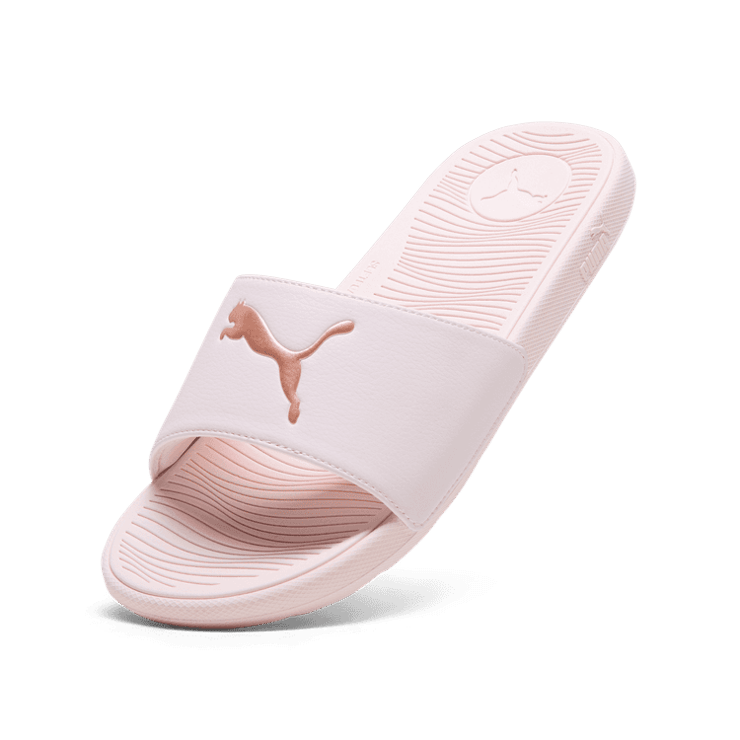 PUMA Cool Cat 2.0 Sport Slides in Cloud Pink/Rose Gold Angle 2