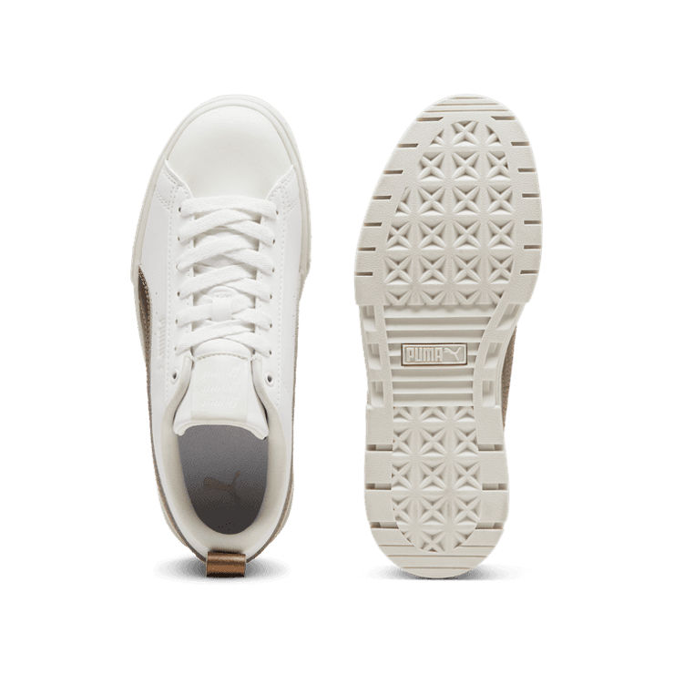 PUMA Mayze Glow-Up Sneakers in White/Vapor Grey Angle 0