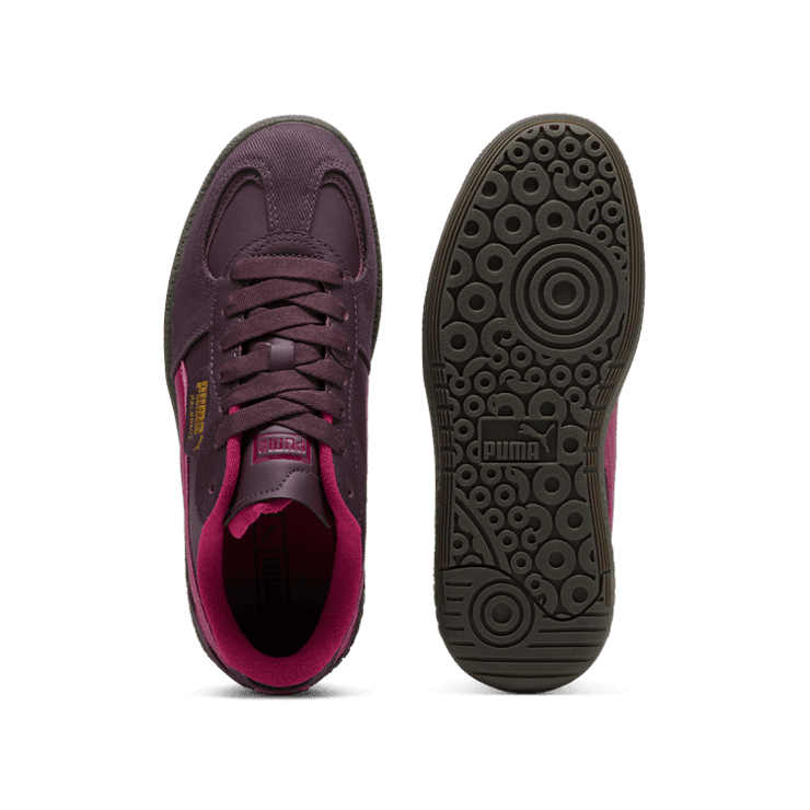 PUMA Palermo Moda Corduroy Sneakers in Midnight Plum/Gum Angle 0