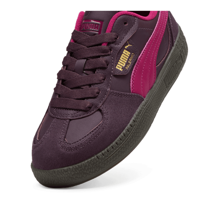 PUMA Palermo Moda Corduroy Sneakers in Midnight Plum/Gum Angle 2