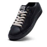 PUMA x THE BROOKLYN CIRCUS Clyde Sneakers in Black/Light Sand/Gold Angle 2