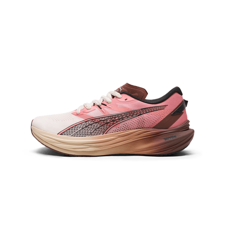 PUMA x THE BROOKLYN CIRCUS Deviate NITROâ¢ 3 in Alpine Snow/Hibiscus Flower/Chocotart Angle 1
