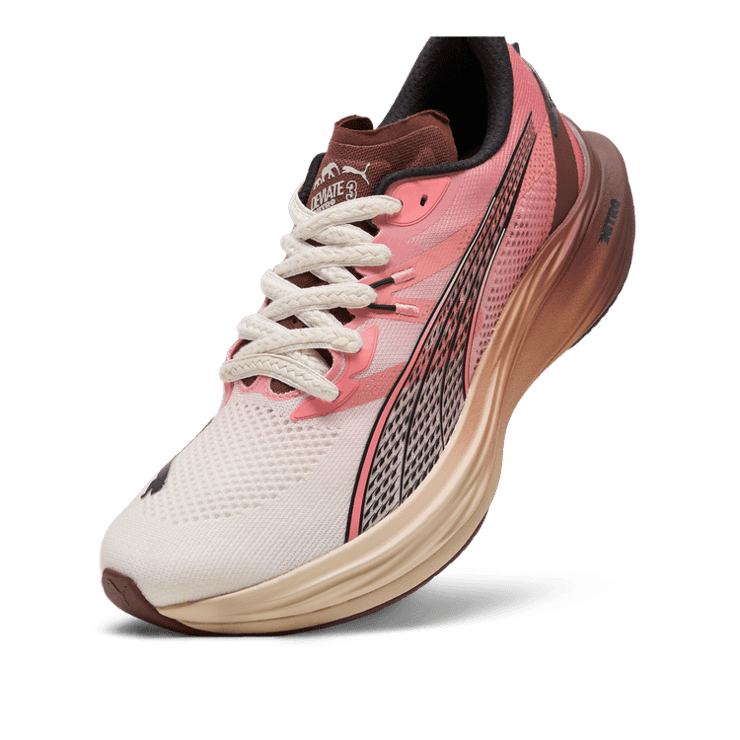 PUMA x THE BROOKLYN CIRCUS Deviate NITROâ¢ 3 in Alpine Snow/Hibiscus Flower/Chocotart Angle 2