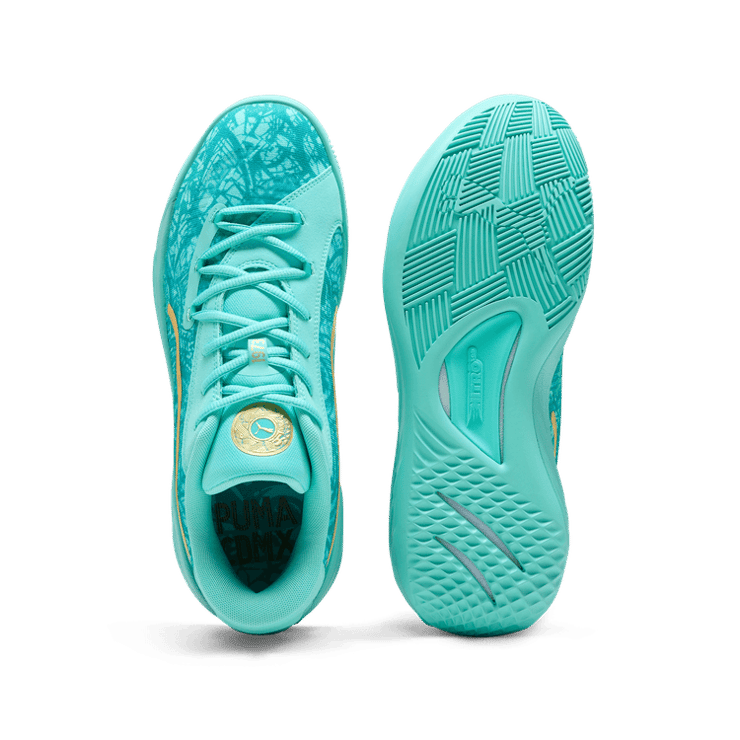 PUMA All-Pro NITROâ¢ Mexico City Game 2024 Basketball in Aquatic/Sparkling Green Angle 0