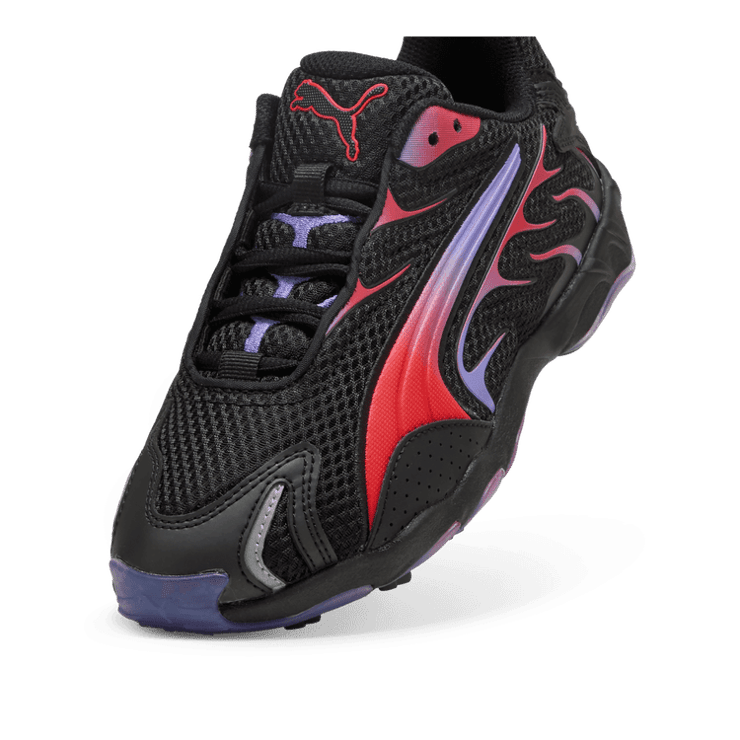 PUMA Inhale Sneakers in Black/Red (GS) Angle 2