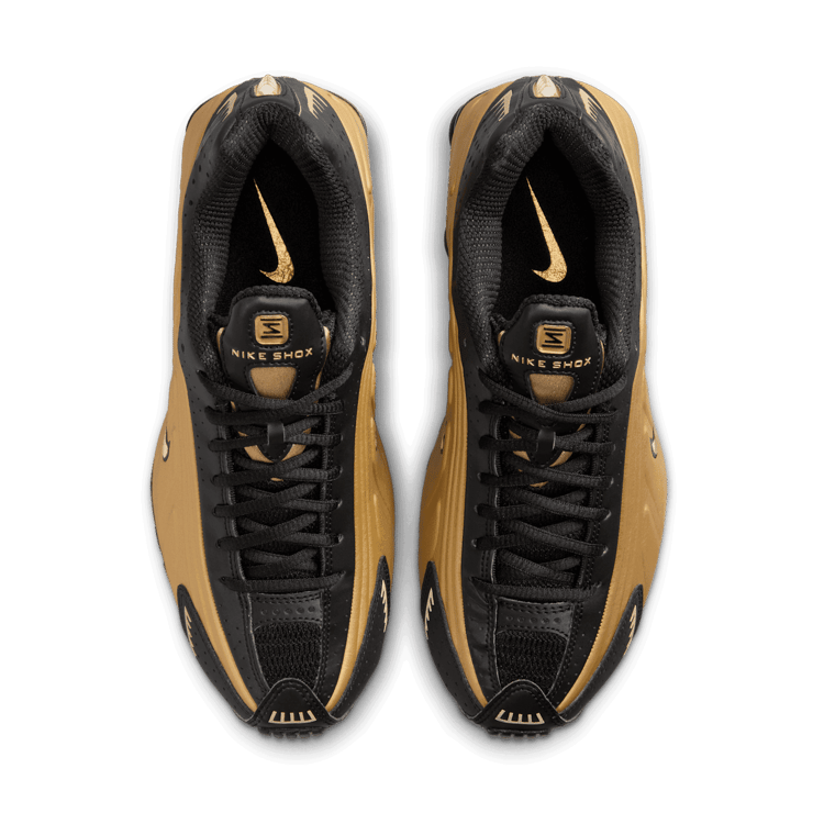 Nike Shox R4 'Black Metallic Gold' (W) Angle 1