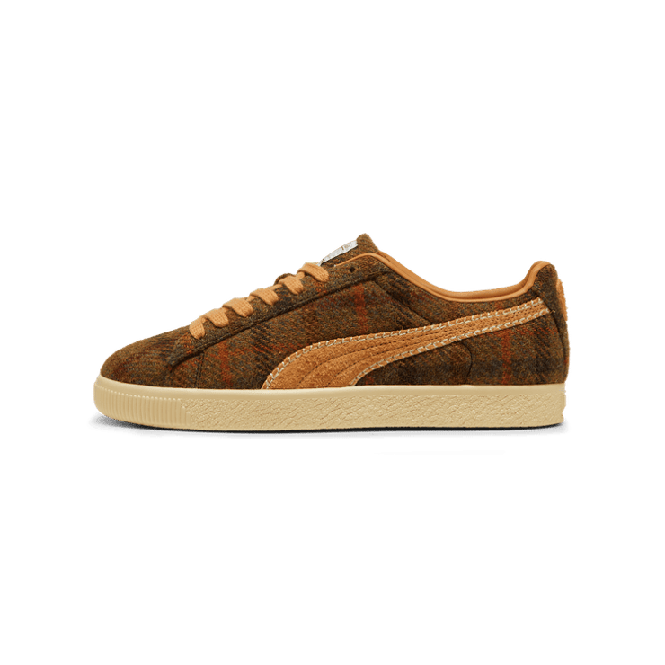 Puma Clyde Harris Tweed Chamomile Caramel Latte Angle 1