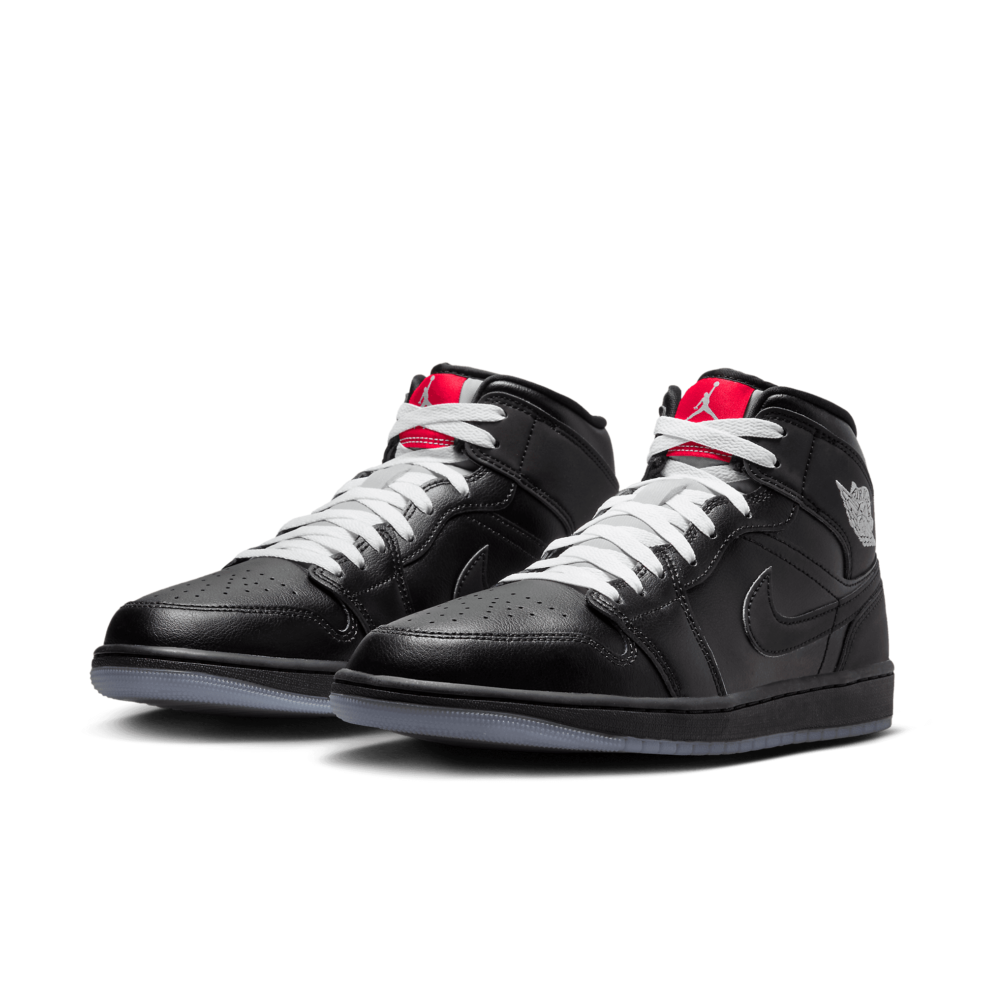 black jordan 1 with red laces