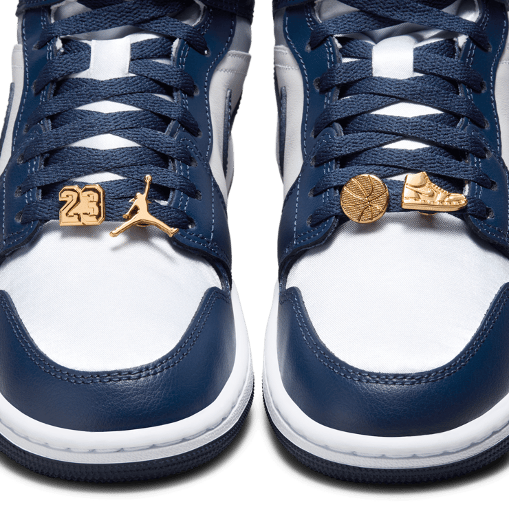 Air Jordan 1 Mid 'Midnight Navy Gold Charms' (W) Angle 6