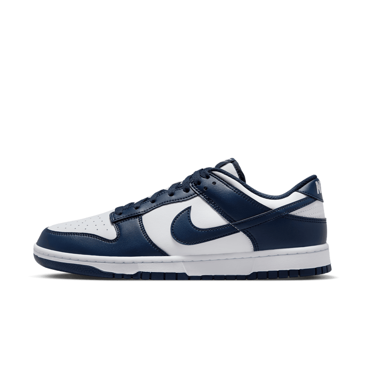 Nike Dunk Low White Midnight Navy Angle 0