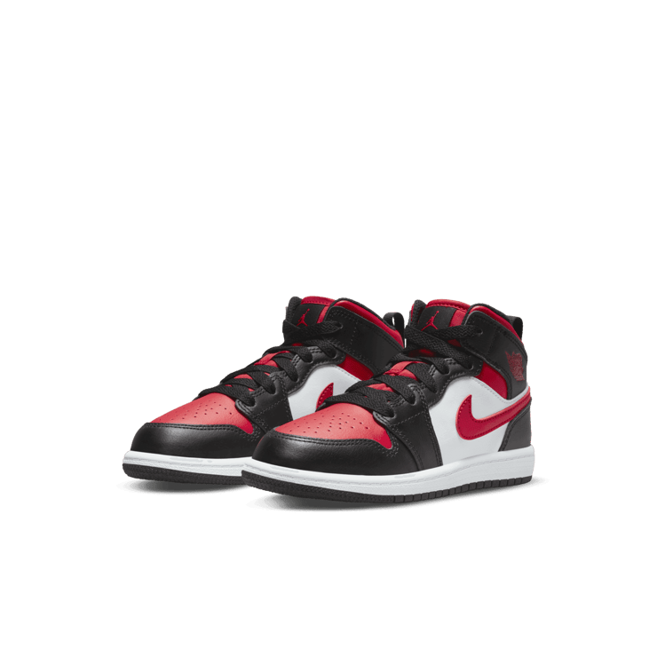 Jordan 1 Mid Black Fire Red (PS) Angle 2