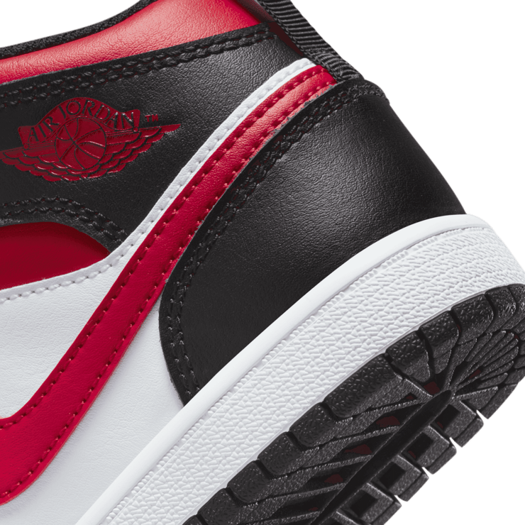 Jordan 1 Mid Black Fire Red (PS) Angle 5