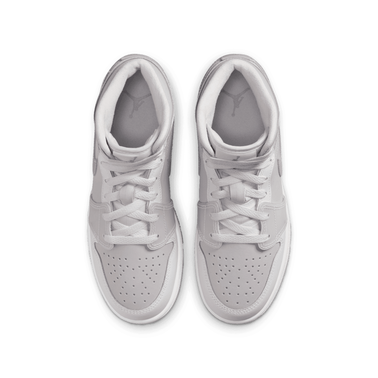 Air Jordan 1 Mid SE 'Summit White Metallic Silver' (GS) Angle 1