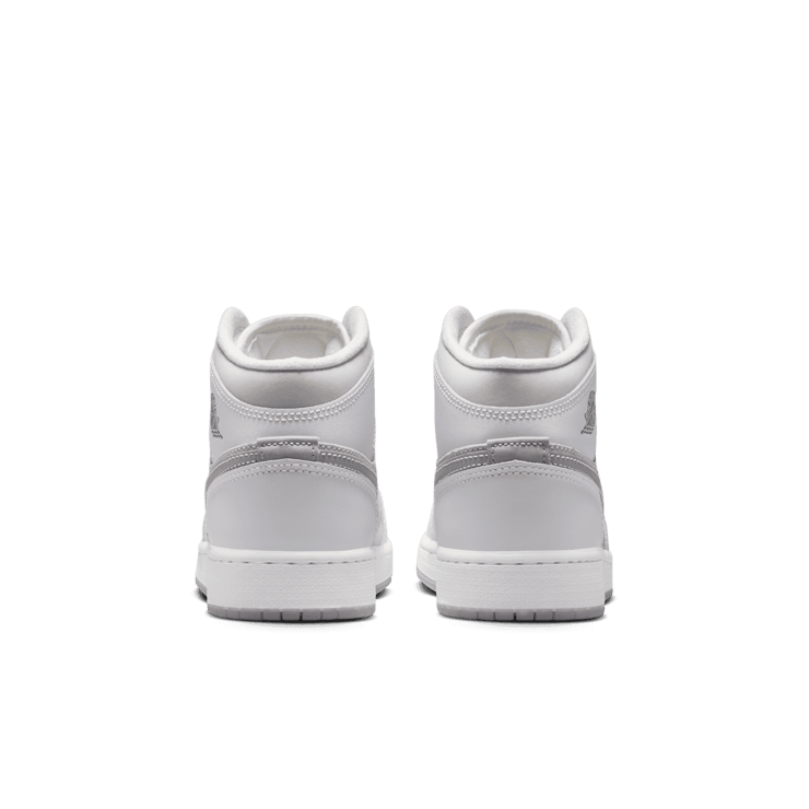 Air Jordan 1 Mid SE 'Summit White Metallic Silver' (GS) Angle 3