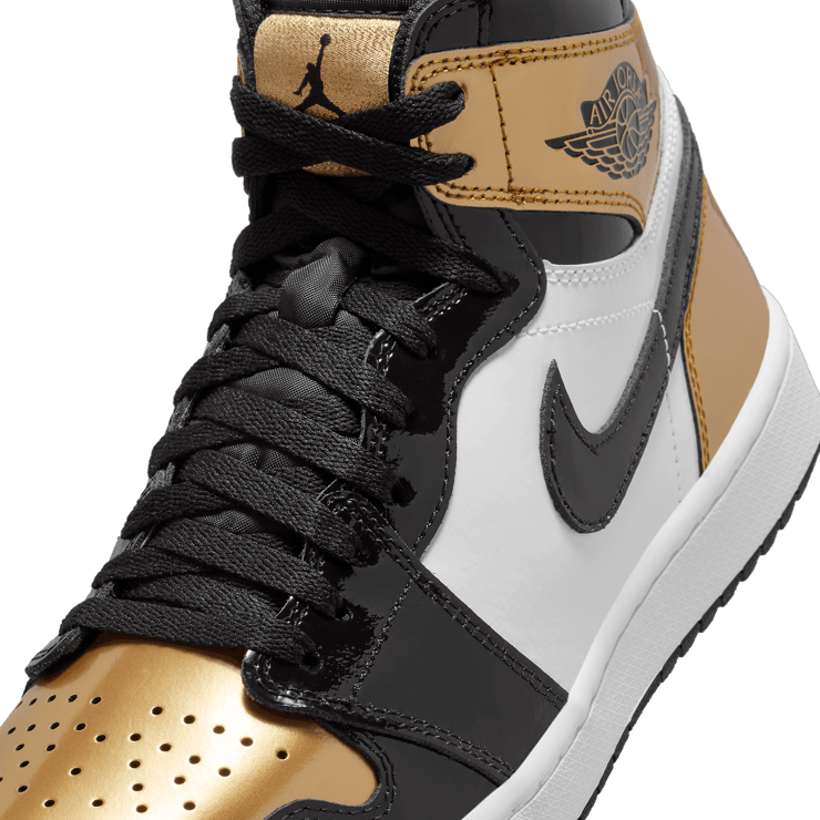 Air Jordan 1 High Golf Patent Gold Toe Angle 5