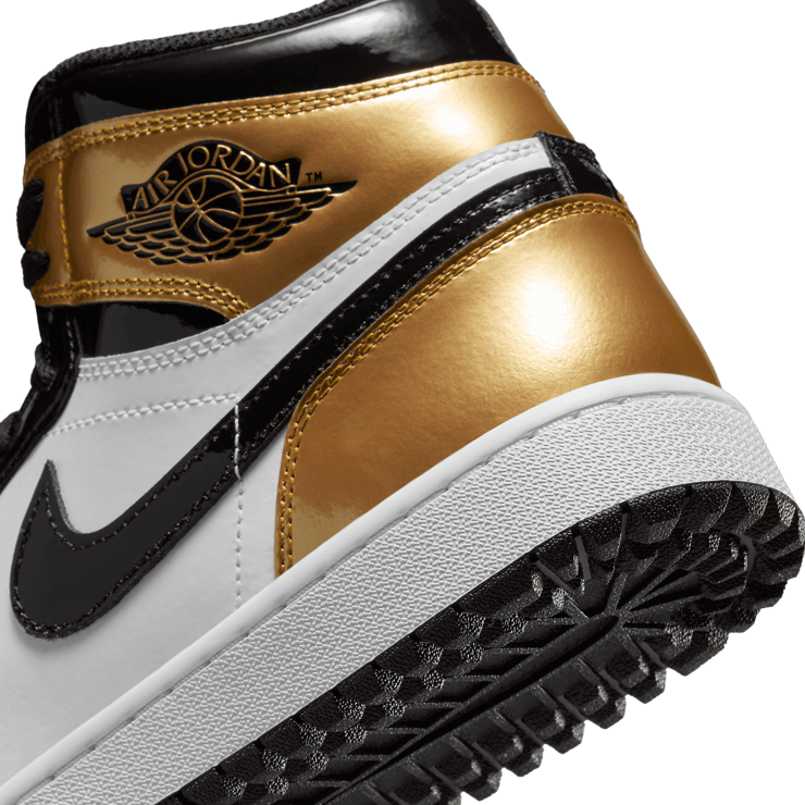 Air Jordan 1 High Golf Patent Gold Toe Angle 6