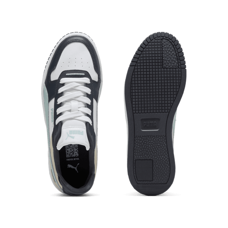 PUMA Carina Street Sneakers in White/Modern Mint/Black Angle 0