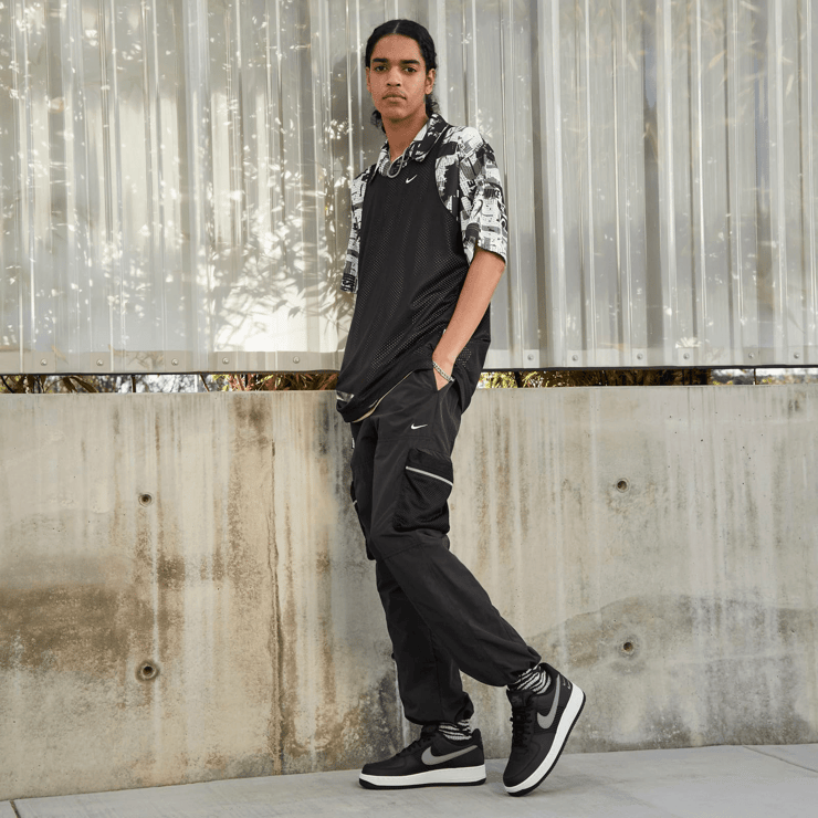 Nike Air Force 1 Low Black Flat Pewter Midnight Navy Angle 7