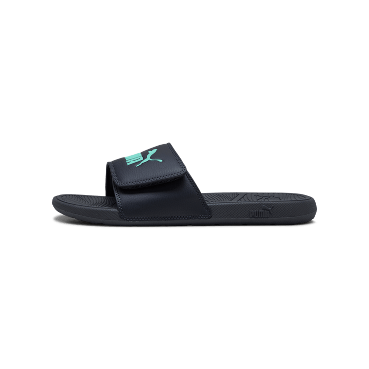 PUMA Cool Cat 2.0 Slides in Dark Blue Angle 1