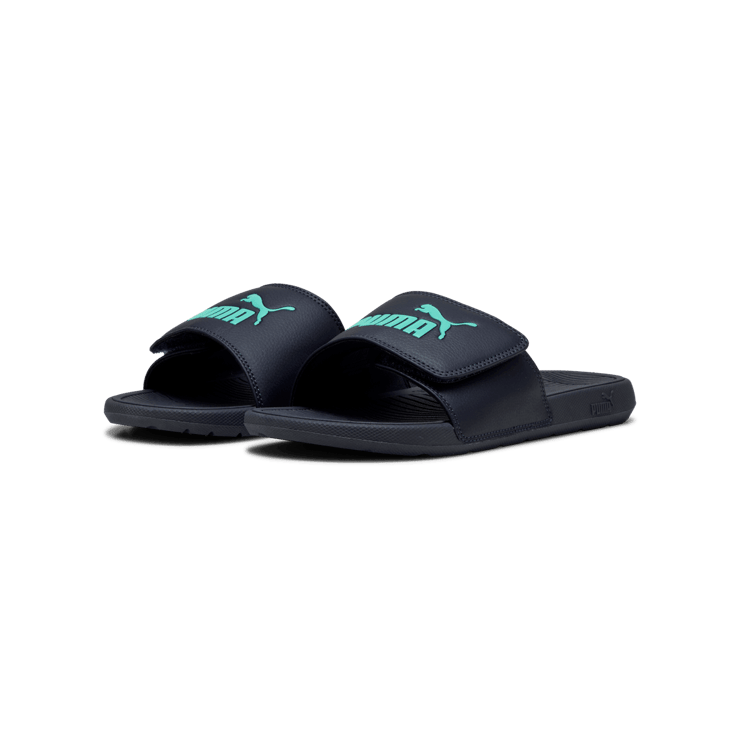 PUMA Cool Cat 2.0 Slides in Dark Blue Angle 5