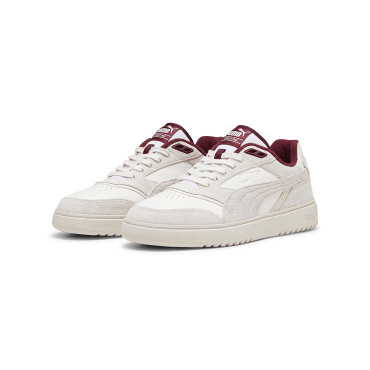 PUMA Doublecourt PRM Sneakers in Warm White/Dark Jasper Angle 5