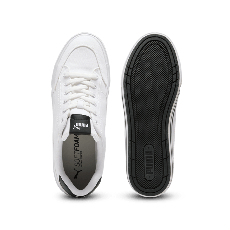 PUMA Court Classic Vulc Sneakers in White/Black Angle 1